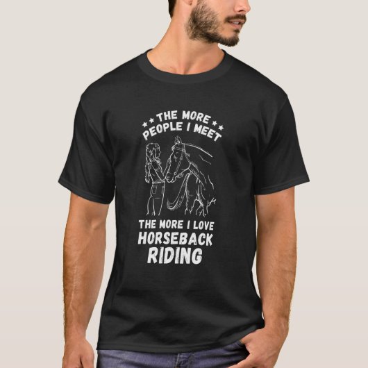 乗馬 多人数 馬 競馬 馬術 Tシャツ (正面)