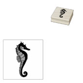 乗馬，海，馬，海，形 ラバースタンプ (押印)