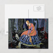 乙女と亀フランスの～おとぎ話絵画の芸術 ポストカード (正面/裏面)