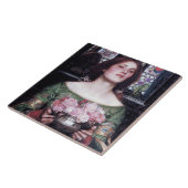 『乙女と薔薇』、ジョン・ウィリアム・ウォーターハウス タイル (側面)