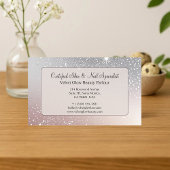 乙女な銀の輝きの肌のネイルエキスパートビューティシャン 名刺