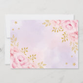 乙女のくるみ割り人形のウィンターバラ色の金色の花の誕生日 招待状 (裏面)