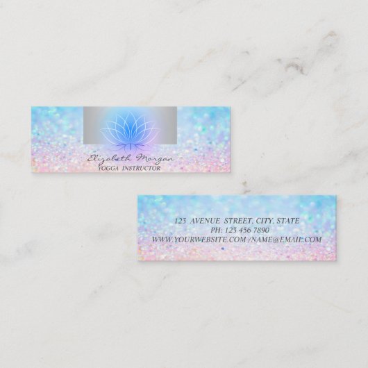 乙女のモダンなプロフェッショナル、ボケロータスヨガ スキニー名刺 (正面/裏面)