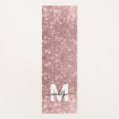 乙女の頬のようなピンクのバラ色のゴールドグリッター名前モノグラム ヨガマット (正面)