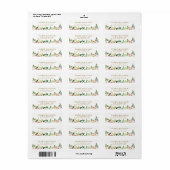 乙女の頬を染めるようなピンクの素朴な花柄のファームハウス カントリー ラベル (フルシート)