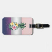 乙女ストライプ、ピーチトロピカルフラワーズ ラゲッジタグ (正面横)