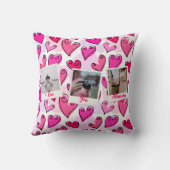 乙女チックなピンクのハートがとってもキュートでロマンチックなバレンタインフォト クッション (裏面)