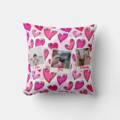 乙女チックなピンクのハートがとってもキュートでロマンチックなバレンタインフォト クッション (正面)