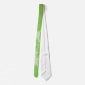 乙女チックな緑と白のクリスマスの雪の結晶 ネクタイ (裏面)