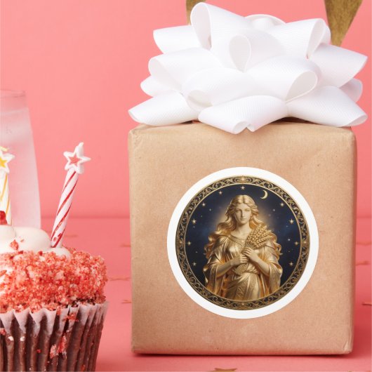 乙女座の星座の乙女 ラウンドシール (パーティー)