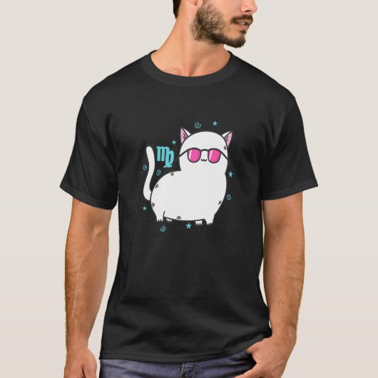 乙女座の猫のホロスコープ Tシャツ (正面)