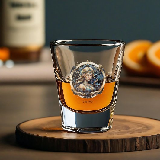 乙女座の現代的な天文学的シンボル・ファンタジー ショットグラス