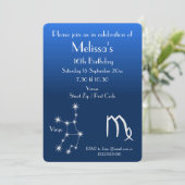 乙女座 ギャラクシー パーソナライズ バースデー インビテーション (スタンド正面)