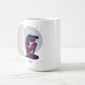 乙女座 紫とゴールドのフェミニンな星座デザイン コーヒーマグカップ (正面左)