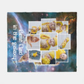 九パーソナライズされた銀河系内の写最高の真と文字 フリースブランケット (正面(横))