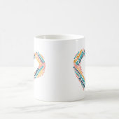九九アッラーのハート状の美しい名前 コーヒーマグカップ (中央)