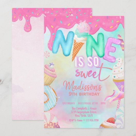 九人は非常に甘い誘い 招待状 (正面/裏面)