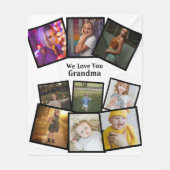 九写真テンプレート及び文字製カスタムパーソナライズされた フリースブランケット (正面)