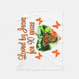 九十バタフライ誕生日 フリースブランケット