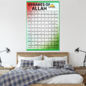 九十九アッラーの名称 キャンバスプリント (インサイチュ (寝室))