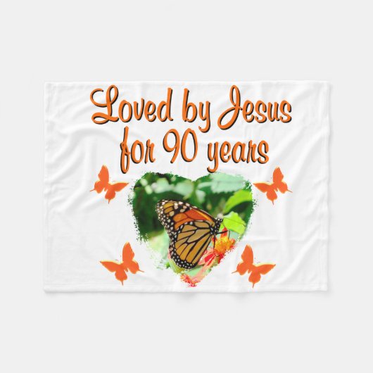 九十誕生日蝶 フリースブランケット (正面(横))