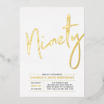 九十 |モダン金ゴールド90th誕生日パーティー 箔招待状<br><div class="desc">こ祝の90thバースデスタイリッシュィーパーティーのフォイル招待で特別な日。このデザインは、クリーンなレイアウトとシックな金ゴールドフォイル文字"9"を備えている。ホイル実在ススタンプ色(金ゴールド、シルバー、バラ金ゴールド)を選択できる。私のショップBaraBomDesignでは、より多くのデザインやパーティーの供給が利用可能である。</div>
