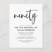 九十 | 第90回モダン白黒バースデーパーティー インビテーションポストカード (正面)