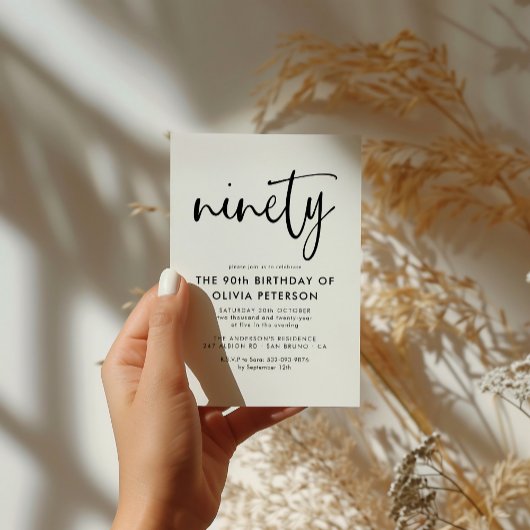 九十 | 第90回モダン白黒バースデーパーティー インビテーションポストカード