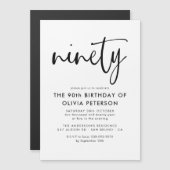九十 | 第90回モダン白黒バースデーパーティー マグネット招待状 (正面/裏面)