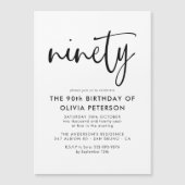 九十 | 第90回モダン白黒バースデーパーティー マグネット招待状 (正面)