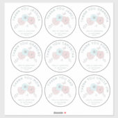 九大名感謝してい花結婚 シール (シート)