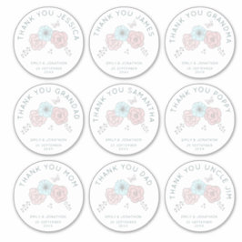 九大名感謝してい花結婚 シール