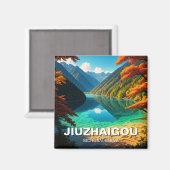 九寨溝バレー国立公園四川中国 マグネット (正面/裏面)