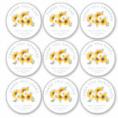 九小感謝してい名結婚の花 シール (正面)