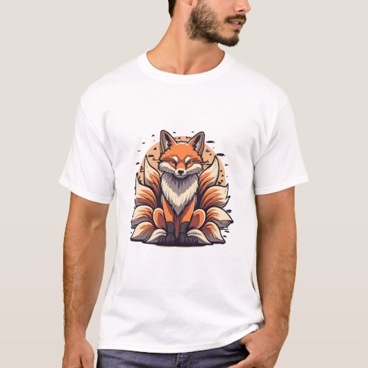 九尾の狐の精霊 Tシャツ (正面)