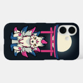 九尾の狐妖怪 キツネ 可愛いデザイン Case-Mate iPhoneケース (裏面 (横))