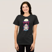 九尾の狐 - 面白い妖怪 トライブレンドTシャツ (正面全面)