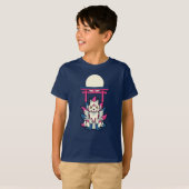 九尾の狐 - 面白い妖怪 Tシャツ (正面フル)