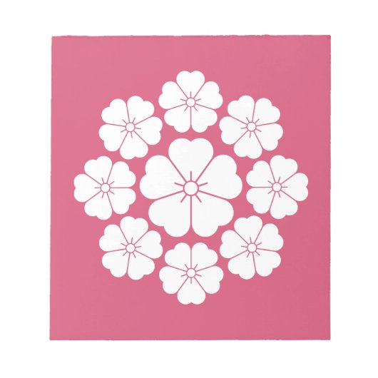 九星式の桜の花 ノートパッド (正面)