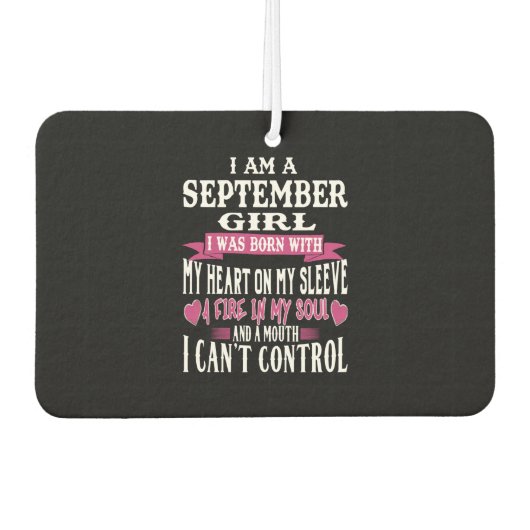 九月生まれ娘が私の心に火を放つ9月 カーエアーフレッシュナー (正面)