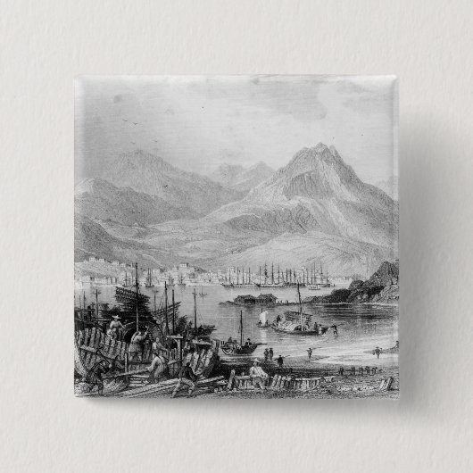 九龍からの香港 缶バッジ (正面)