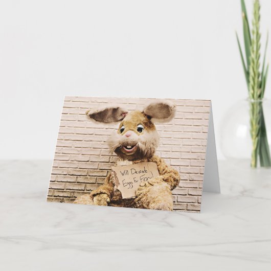 乞食バニー、イースターおもしろいラビットカード シーズンカード (正面)