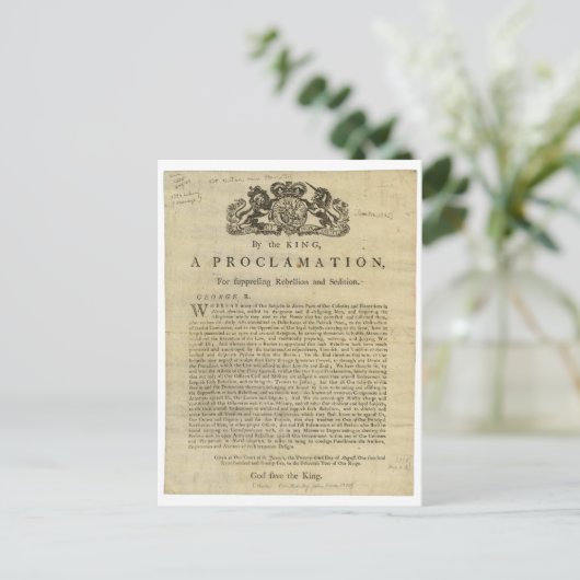 乱の鎮圧のための国王の発布 ポストカード (スタンド正面)