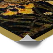 乱れたおもしろいヴィンテージレディ金ゴールドブラックスパイダーウェブ ポスター (角)