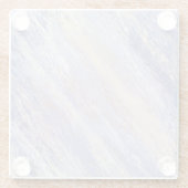 乱れた抽象的な青とベージュのペイントストローク ガラスコースター (裏面)