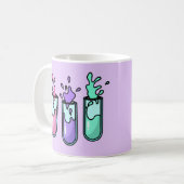 乱れた試験管 コーヒーマグカップ (正面左)