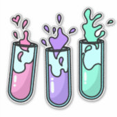 乱れた試験管 シール (正面)