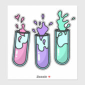 乱れた試験管 シール (シート)