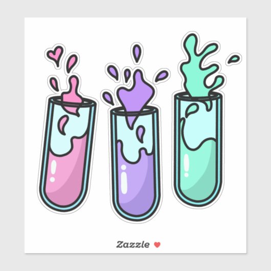 乱れた試験管 シール (シート)