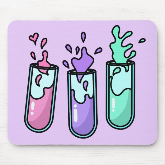 乱れた試験管 マウスパッド (正面)